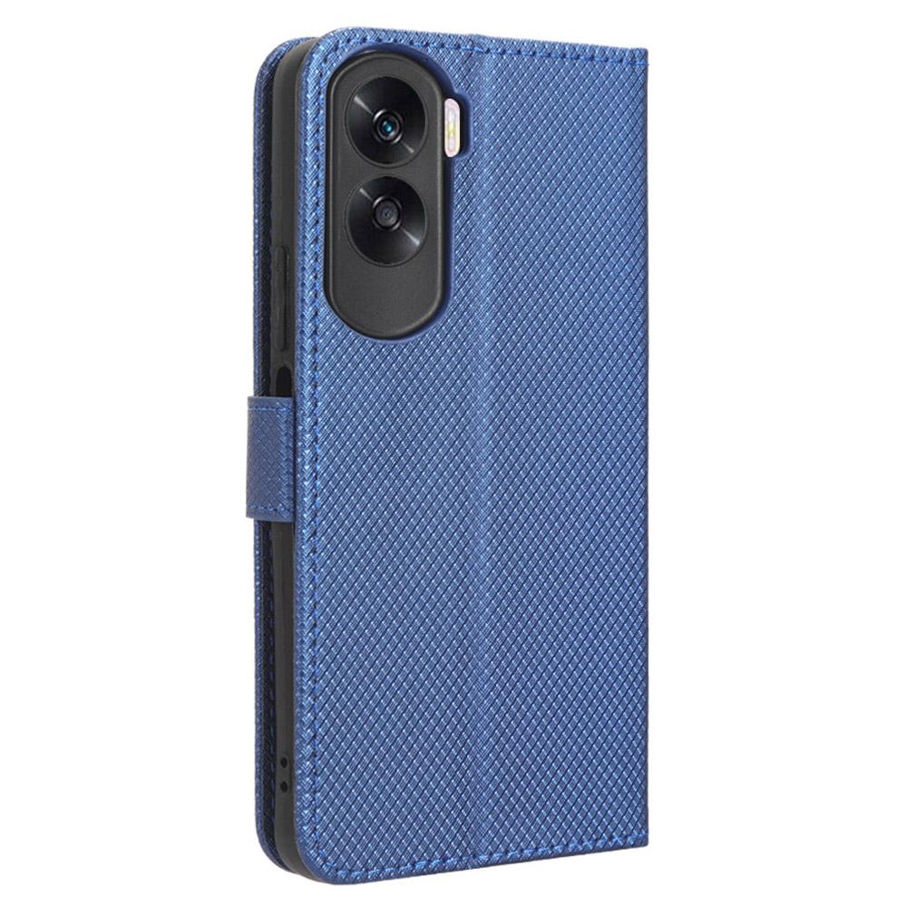 Flip Case for Honor 90 Lite 5G/X50i 5G PU Leather Diamond Texture Wallet Stand Shockproof Phone Cover