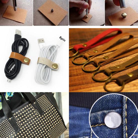 100 Sets Rivet with Fixing Tool Kit Stylish Durable DIY Craft Clothing Repair Rivets for Home Sewing Shop