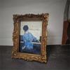 Resins Picture Frame Vintage European Styles Flower Embossed Carvings Photo Frame for Desktop Display or Wall Hanging