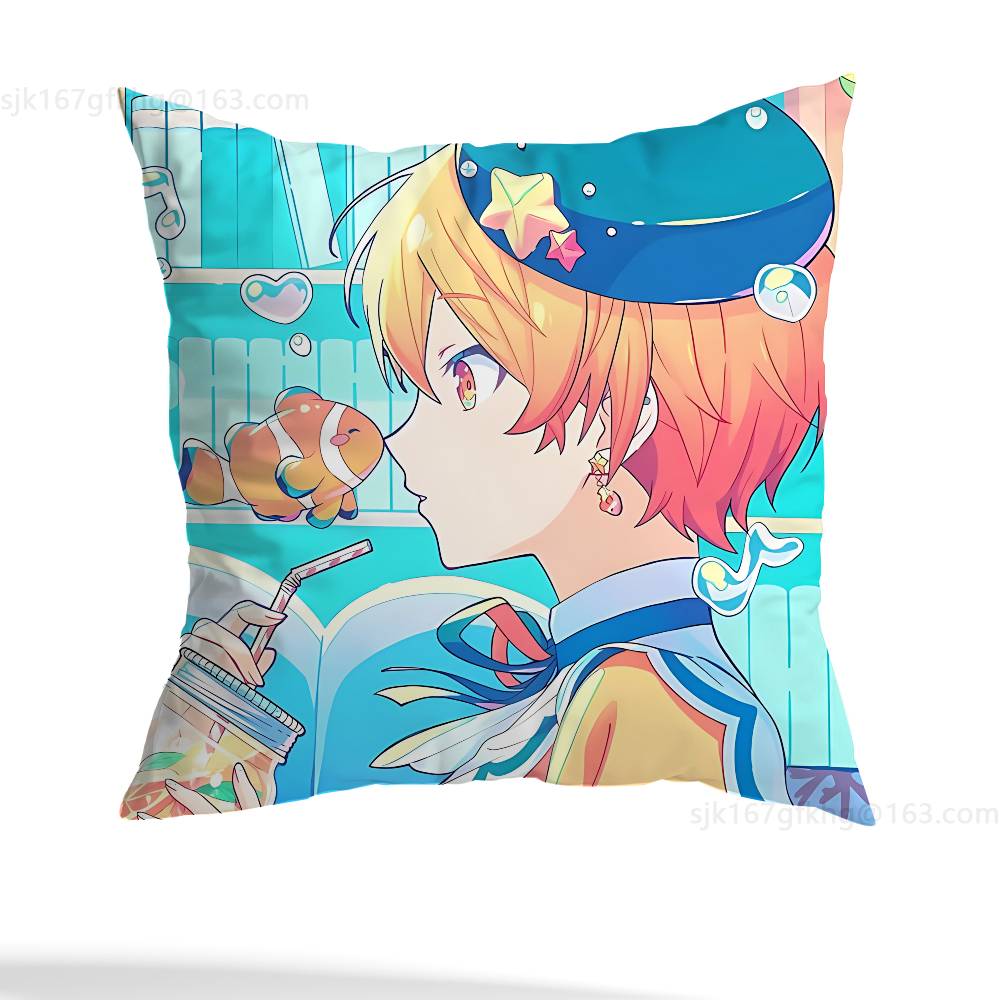 T-Tenma Tsukasa  Pillow Case Anti-dustmite Pillowcase Invisible Zipper Silky Short Plush Sofa Cushion Cover