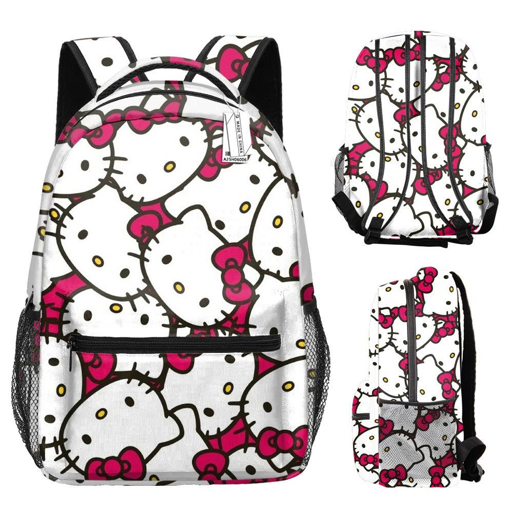 Hello Kitty Backpack Large Capacity Hello Kitty Full Print Backpack Unisex Computer Bag Backpack
