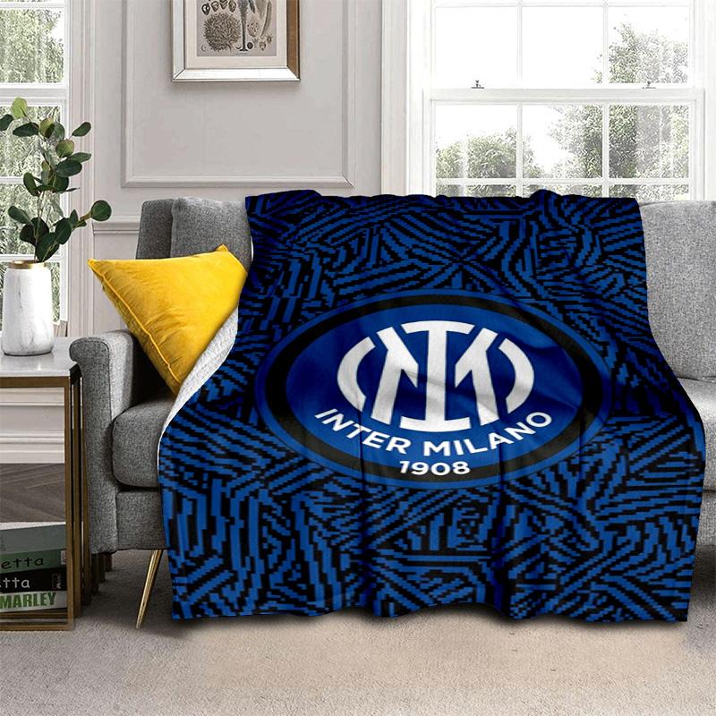Inter Milan Football Club Logo Blanket Camping Trip Home Decor Digital Printing Outdoor Plush Blanket Bedroom