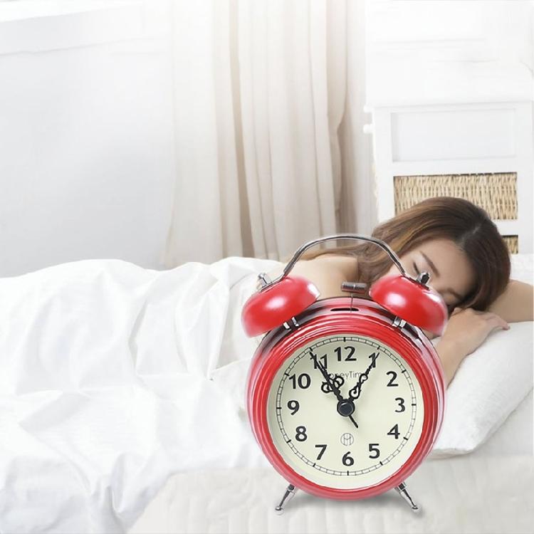 Retro Loud Alarm Clock Double Bell Night Light Children Room Bedroom Decoration