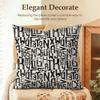 Handwritten Fonts Pattern Cushion Cover Natural Linen Pillow Cover Double-Sided Print Cushion Cover For Sofa Home Decor