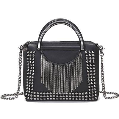 Vintage-Handtasche mit Quasten für Damen, Umhängetasche, Gothic-Geldbörsen und Handtaschen mit Nieten-Umhängeriemen, Leder-Umhängetasche
