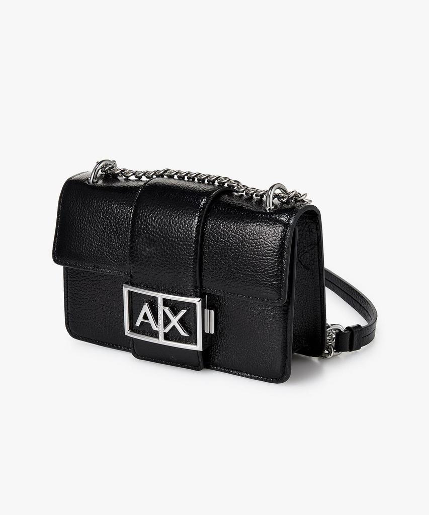 Armani Exchange Women'S Metal Logo Closure Shoulder Bag _Black_A425170501