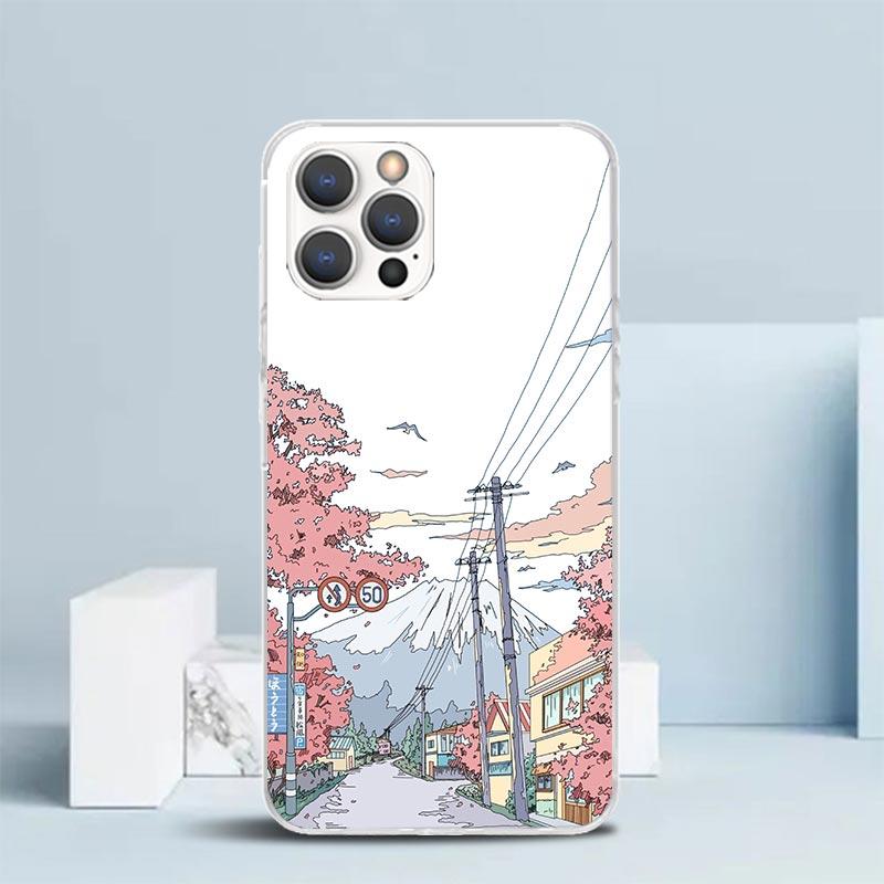 Anime Aesthetic Scenery Phone Case For IPhone 16 17 Air 16E 15 14 Plus 13 Mini 12 11 Pro Max 7 8 + SE 2020 Soft TPU Back Cover 1