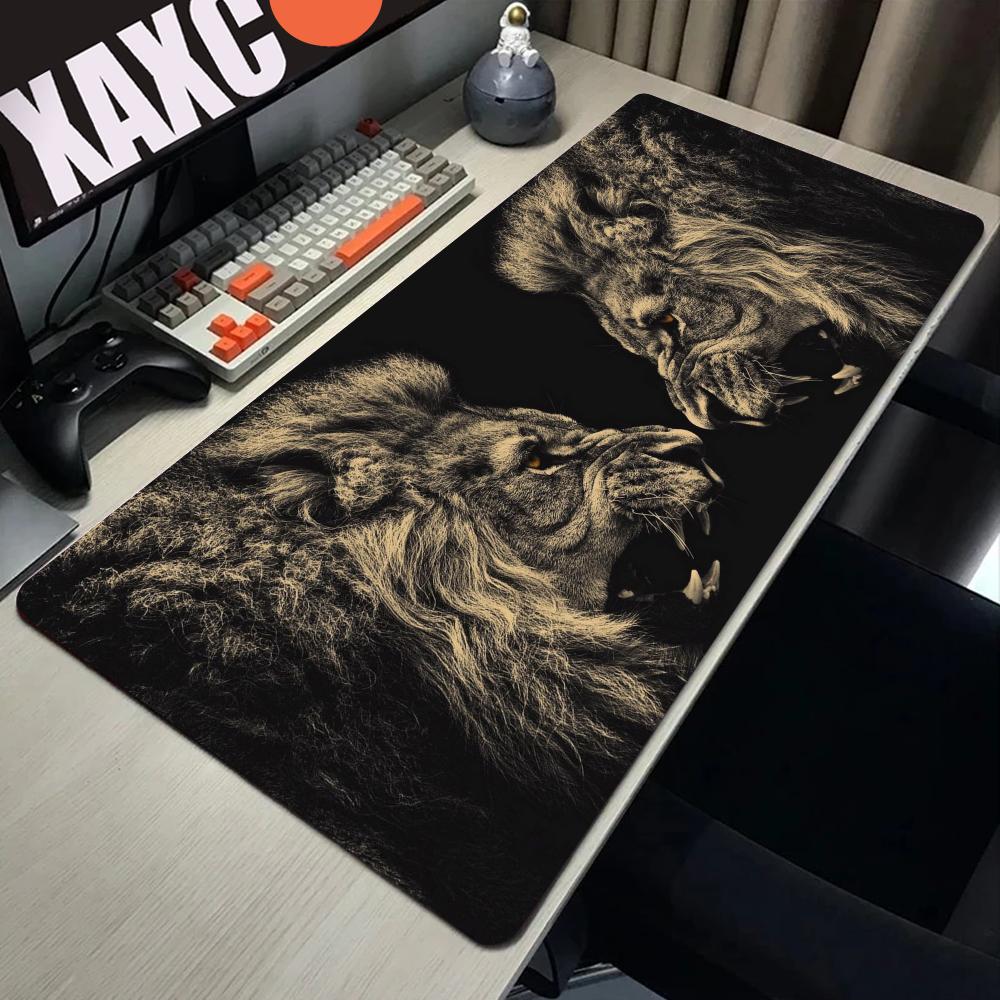 King Of Beasts Lion Mouse Pad xxxl Gamer Large Mouse Mat Natural inertial navigation system Rubber Desk Rug PC Desk Mats Design