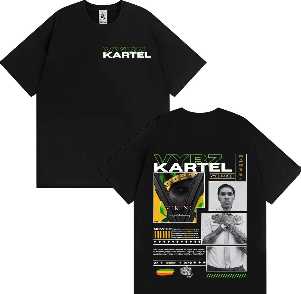 Rapper Vybz Kartel Tour 2025 Album T-shirts Men Women Comfort Short Sleeve Loose T Shirt Male Harajuku Hip Hop Pop Music T-shirt