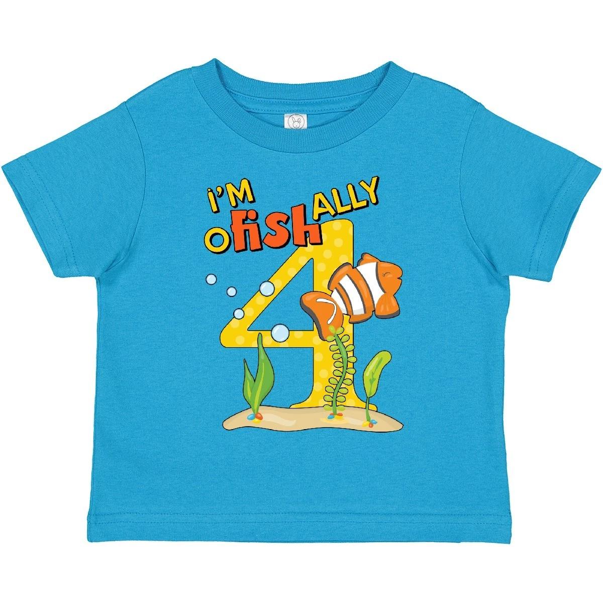 Inktastic I m O-Fish-Ally Four Cute Clownfish Fourth Birthday Toddler T-Shirt 110