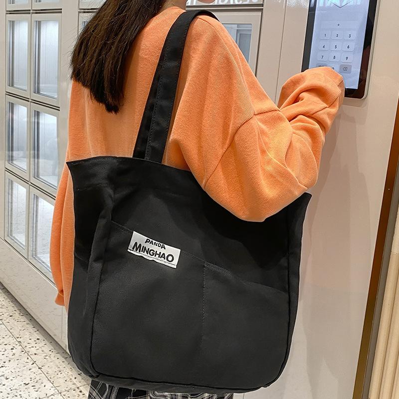 Canvas Bag Women's High End Female Women's Large Capacity Panda Handbag Shoulder Bag