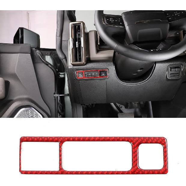 Yinanlutos Handbrake Control Panel Frame Trim Cover Sticker Compatible with Hummer EV 2024 2025 Accessories Soft Carbon Fiber Console Electronic