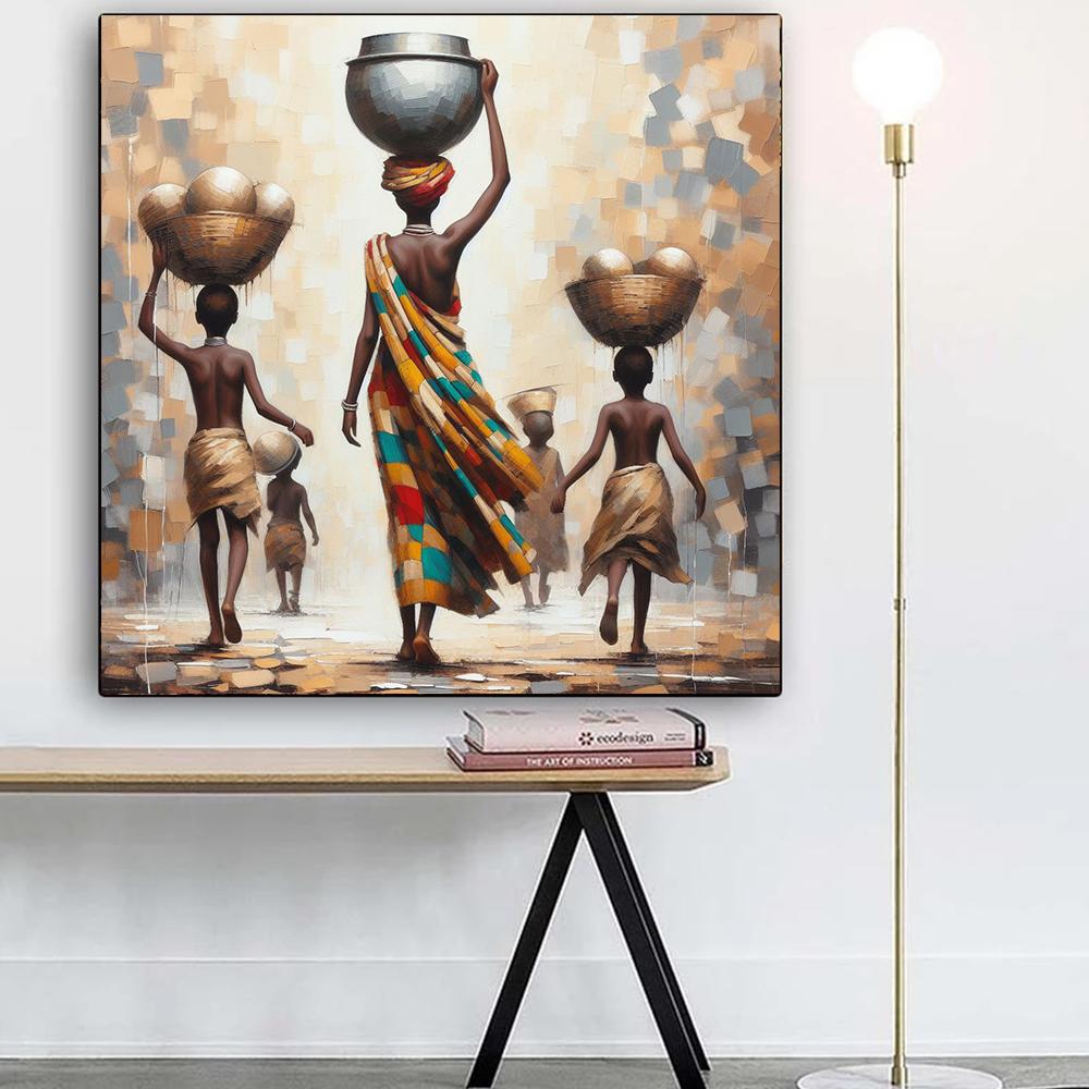 Arte Culturale Africana Etnica Stampe Poster Donna Nera Per Soggiorno Decorazioni per la Casa Ragazza Africana Astratta Pittura su Tela Arte da Parete