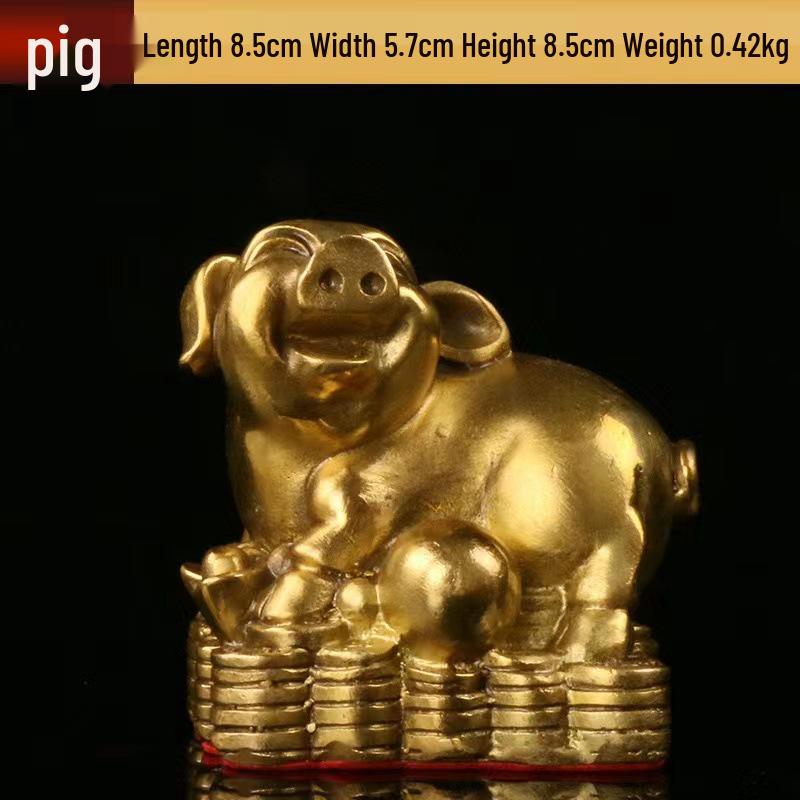 Chinese Zodiac Bronze Brass Ornaments: Rat, Ox, Tiger, Rabbit, Dragon, Snake, Horse, Sheep, Monkey, Rooster, Dog, Pig Crafts