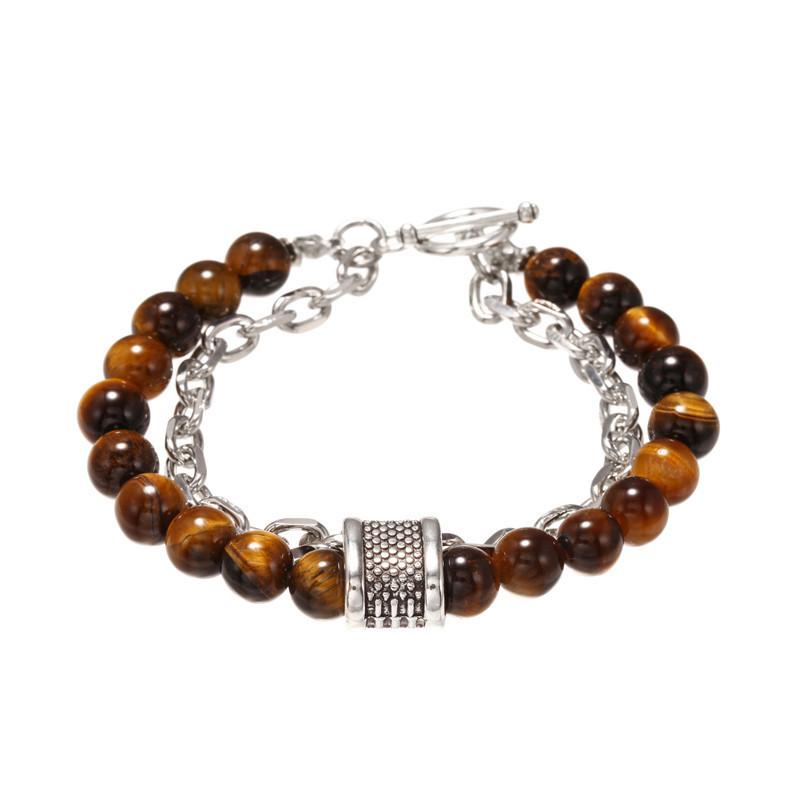 Accessories Punk Frosted Stone Chain Combination Geometric Men's Bracelet Bracelet Accessories Men's