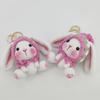 Exquisite Crochet Rabbit Keychain For Bag Pendant Knitted Lop-eared Rabbit Doll Keyrings Cute Animal Crochet Keychain Custom