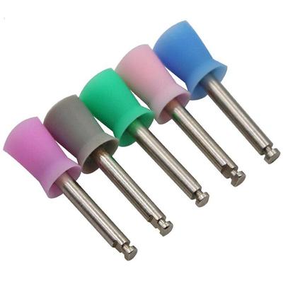 100 pz/scatola Dentale Lucidatura Spazzola Tazza Lucidatore Profilassi Tazza di Gomma Colorato RA Gambo 2.35mm