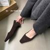Fashion SUOJIALUN Spring New Brand Women Pumps Shoes Fashhion Shallow Slip On Ladies Elegant Boat Shoes Square Low Heel Single Shoes
