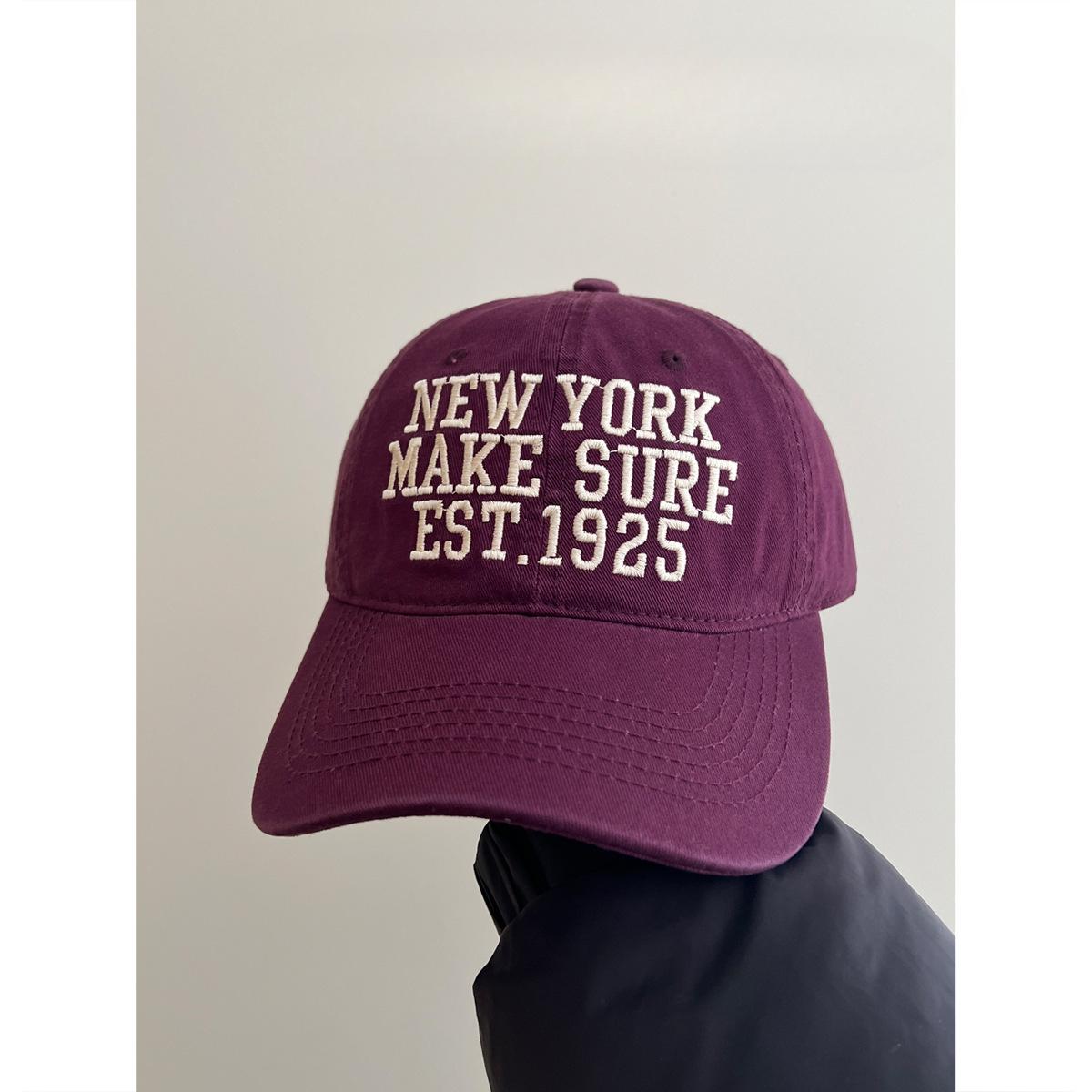 

Retro Plum Purple Baseball Hat Women Spring Versatile Street Letter Embroidered Baseball Cap Men Summer M（56-58cm）