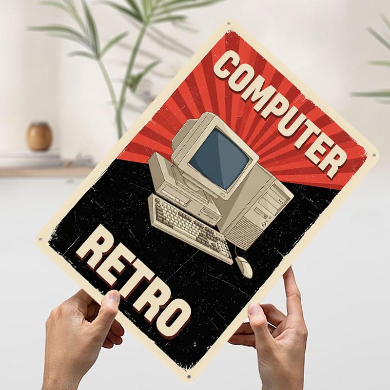 

Retro Computer Poster Customized Wall Art Vintage Metal Signs Retro Tin Plaque for Man Cave Decoration Bedroom Decorations Decor 7.9x11.8In(20x30cm)