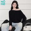 NOMe Women's One-Shoulder Long Sleeve Loose T-Shirt