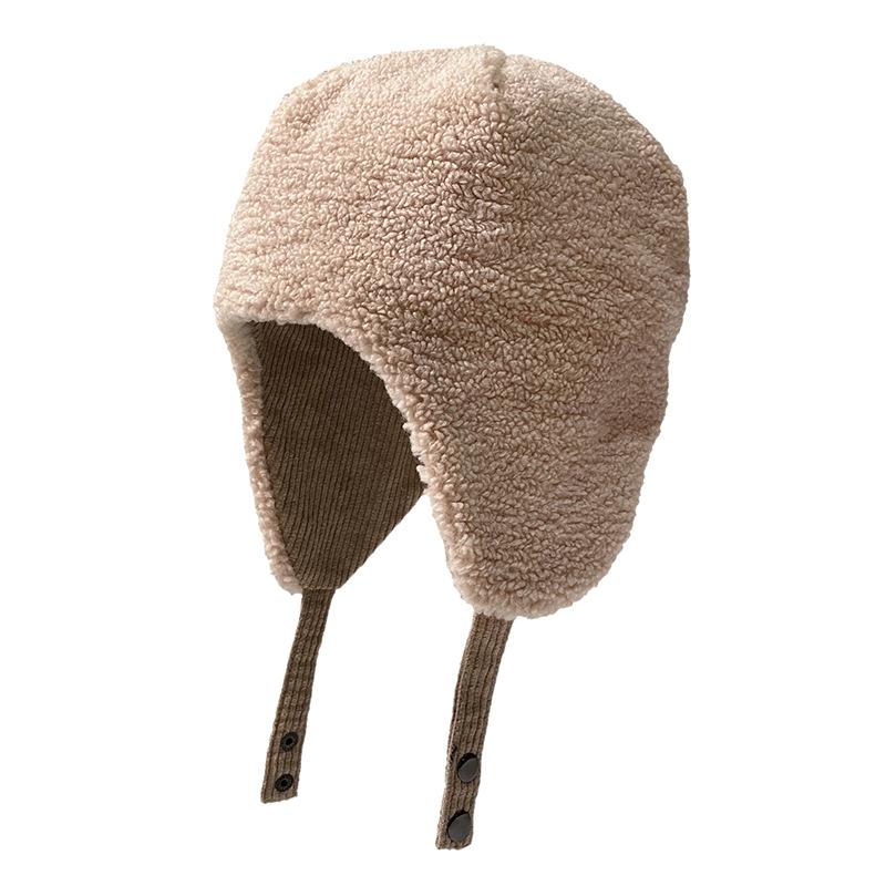 No Brimless Niche Goat Cake Wool Ear Protection Winter Warm Plush Hat Windproof Ski Hat Cold Hat