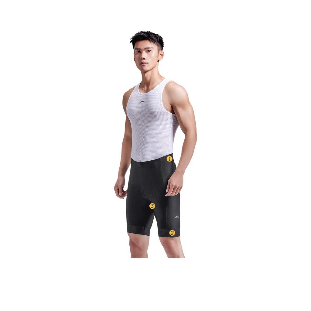 Li-Ning High Elastic Breathable Moisture-Wicking Cycling Shorts Men Shorts Black LCTK107-1