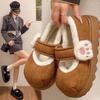Warm Round Toe Ankle Boots casual comfortable women flats Cute Cat Paw Cotton Snow Boots Winter Thick Sole Indoor Outdoor Shoes