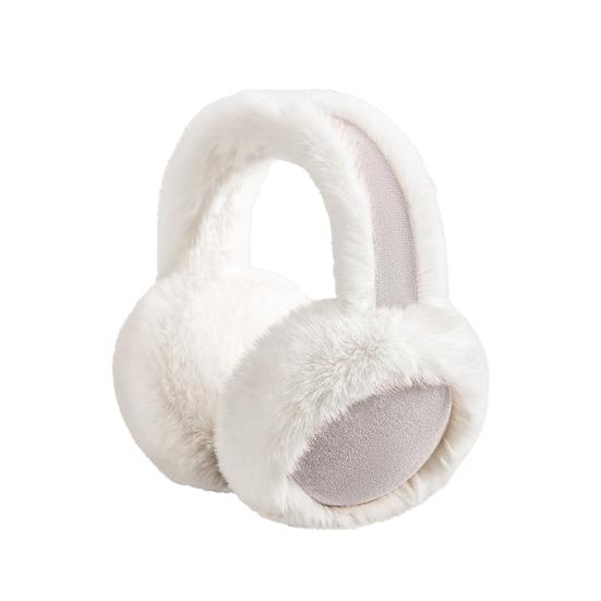 Faux Fur Earmuffs with Elastic Headband Foldable Design Fluffy Warm Ear Warmers Plush Exterior Winter Accessory