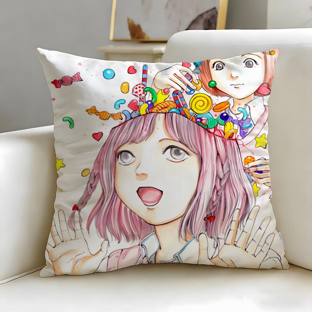 Classic Manga Artist Shintaro Kago Cushion Cover Soft & Easy-Wash Pillow Case – Versatile for Couch, Bed, Travel and Office
