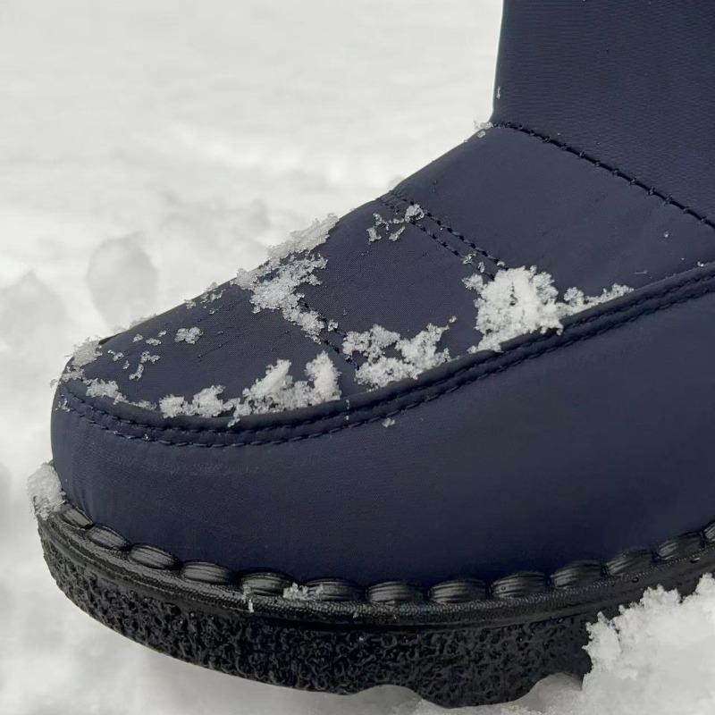 2025 Mid-Calf Thermal Snow Boots for Women with Velcro Closure Outdoor Slip-Resistant Waterproof Women's Boots Thickened Sole Size 43