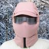 Trapper Hat For Women 4-in-1 Warm Hat Cold Weather Cap With Hood Earflap Goggles For Men Women Winter Cold Weather Cycling