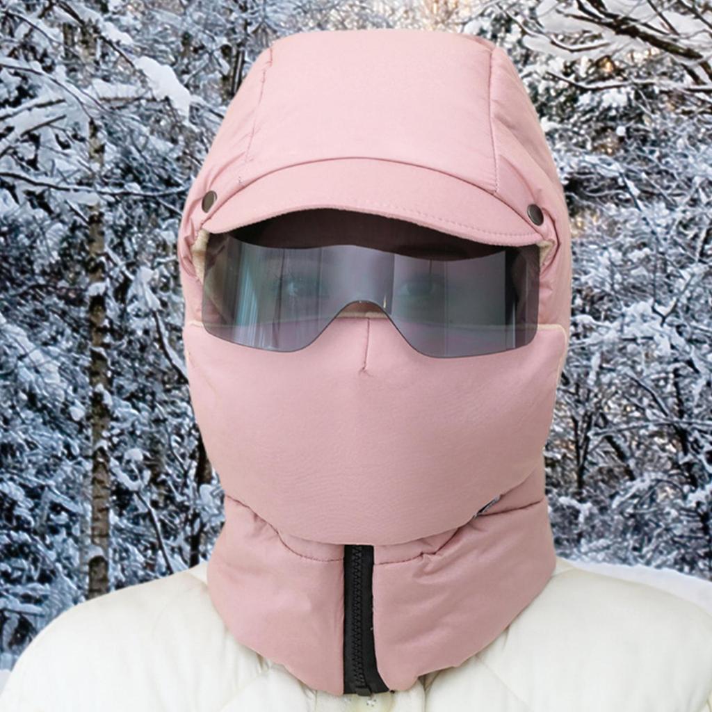 Trapper Hat For Women 4-in-1 Warm Hat Cold Weather Cap With Hood Earflap Goggles For Men Women Winter Cold Weather Cycling