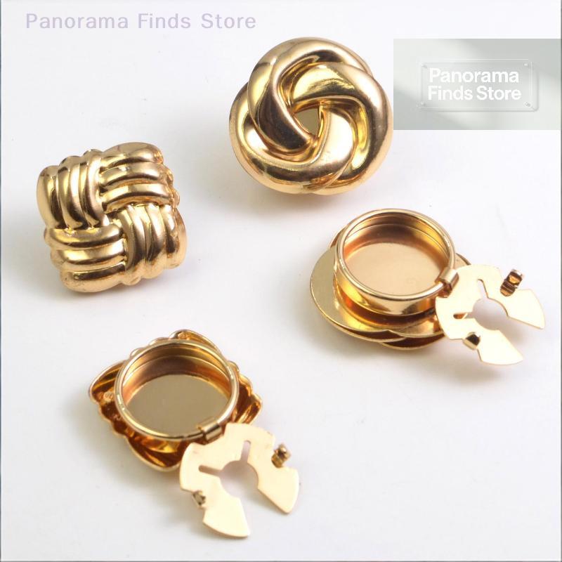 2PCS Fashion Alloy Cufflinks Button Cover Shirt Sleeve Collar Clips Men Women Decoration Accessories