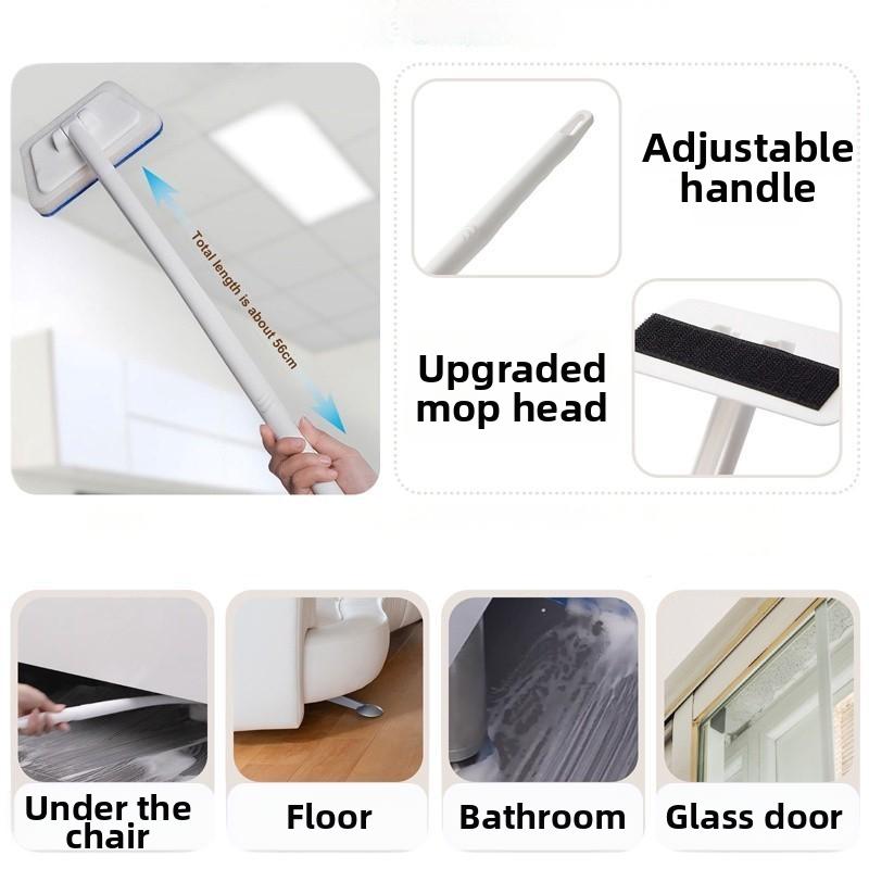Long Handle Bathroom Cleaning Brush With Soft Scratch Free Scrub Pad For Bathtub Tile Sink Cleaning