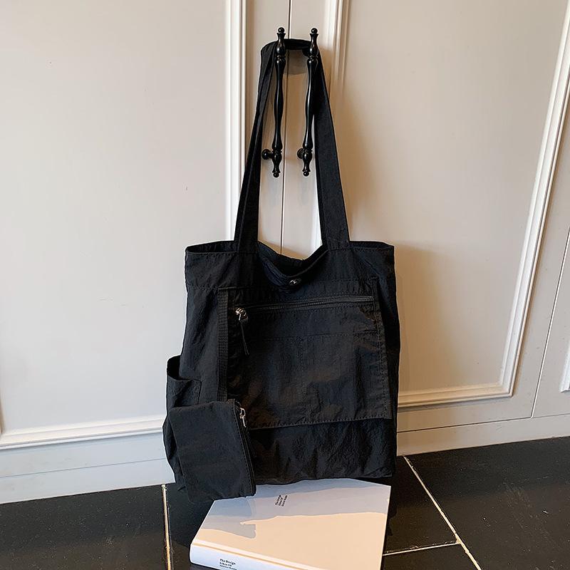 Japanese Tote Bag Casual Shoulder Cloth Bag Women's Niche Design Sense Canvas Large-capacity Commuter Tote Extra Large Bag