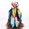 90*90cm Luxury Square Silk Scarf Women Print Scarves Satin Shawl Wrap Hijab Female Headband Bandana Foulard Neckerchief