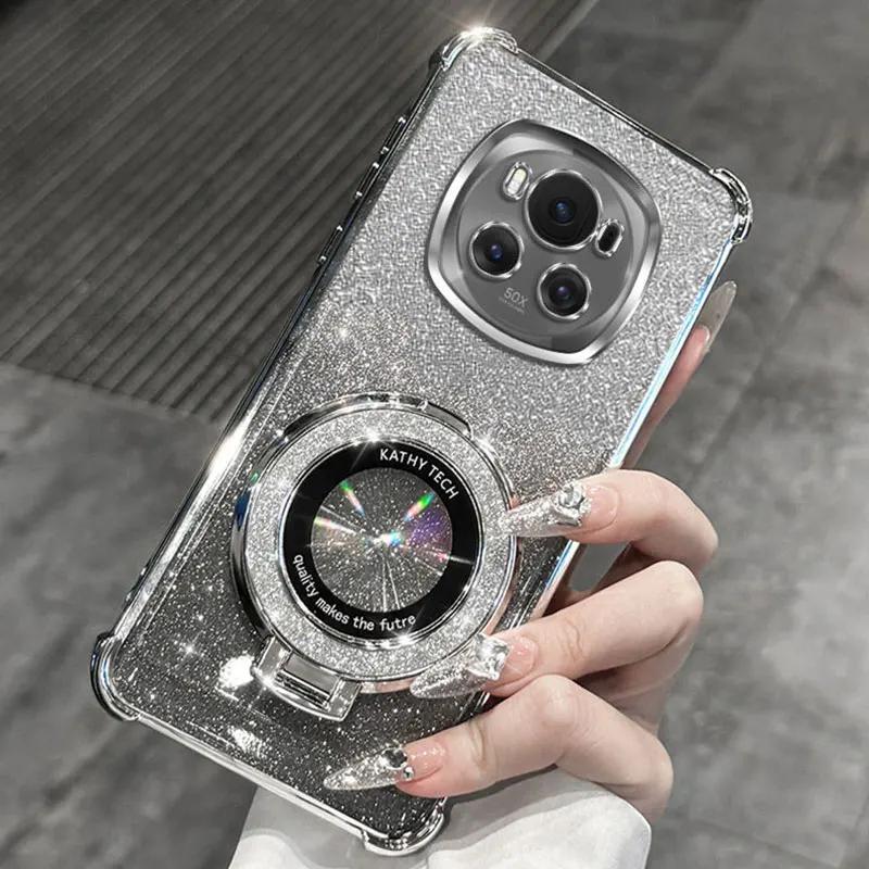 Luxury Four-corner Anti-fall Shell for Magic 7 6 5 Lite Magic 6 5 Pro Magic7Pro Honor X9C X9B X9A Glitter holder protective case