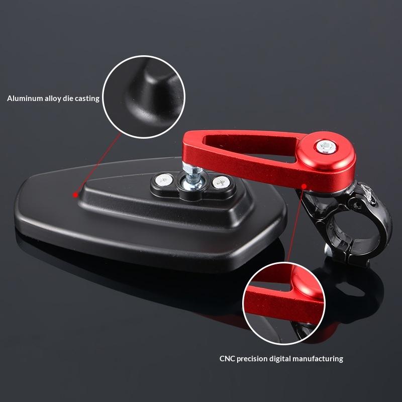 1 Pair Aluminum Alloy Motorcycle Rearview Mirrors Universal Adjustable Anti-shake for Scooters ATVs Street Bikes