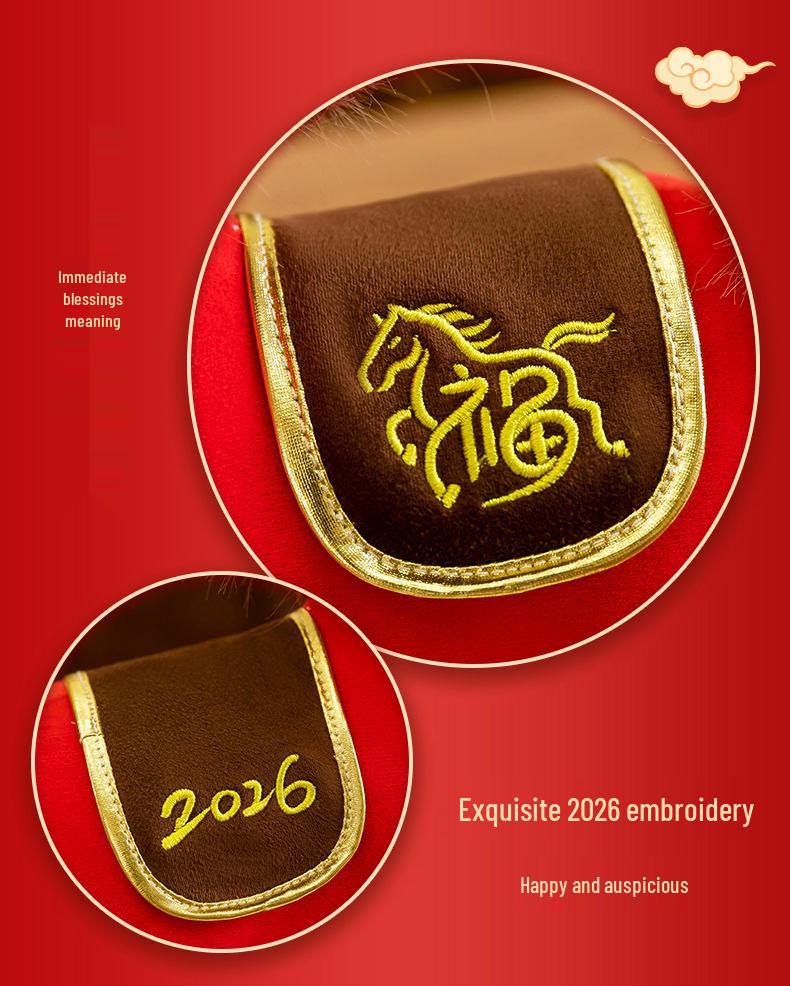 Year of the Horse Zodiac Plush Doll - Red Festive Wedding & Company Gift Ornament