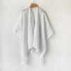 Summer Versatile Ethnic Style White Shawl With Hollowed-Out Knitted Cheongsam Shawl Women'S Air-Conditioning Shawl Fringed Cardigan