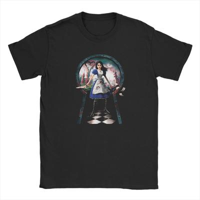 Game AAlice Madness Returns Unisexs T Shirts  Vintage Tees Short Sleeve Crewneck TShirt 100 Cotton New Arrival Clothes