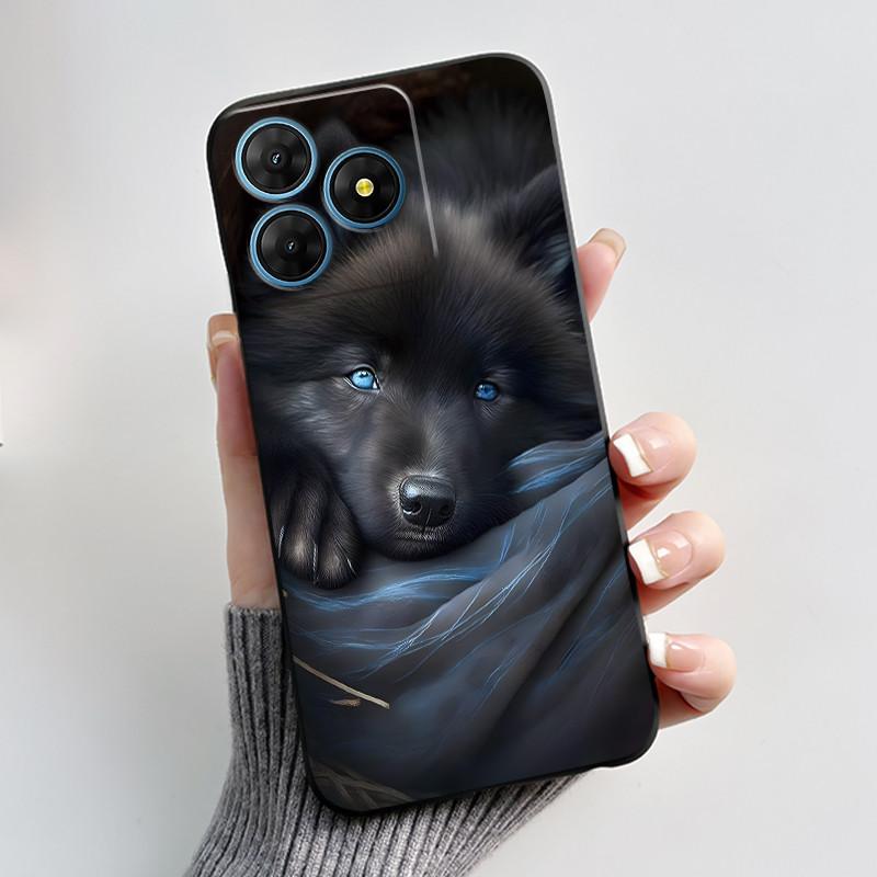 For Oscal Flat 2 2C Case Cute Love Rabbit Black Soft Silicone Protective Back Cover For Blackview Oscal Flat 2 2C Phone Cases