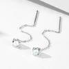 Peishang Jewelry 925 Sterling Silver 14K Gold Plated Cz Cubic Zirconia Zircon Tassel Drop Chain Stud Earrings