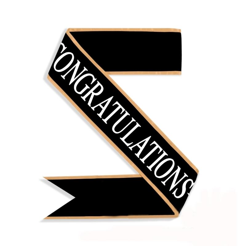 Выпускная лента-шарф  Выпуск 2025  Церемония выпуска Выпускная лента Выпускные мероприятия Аксессуары для выпускного вечера чёрный