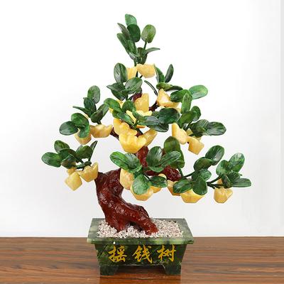 1 Pz Albero di Giada in Vaso Albero dei Soldi Feng Shui Decorazione Soggiorno Decorazione Casa Assorbi Ricchezza Ornamenti Artigianali Regalo Inaugurazione Casa