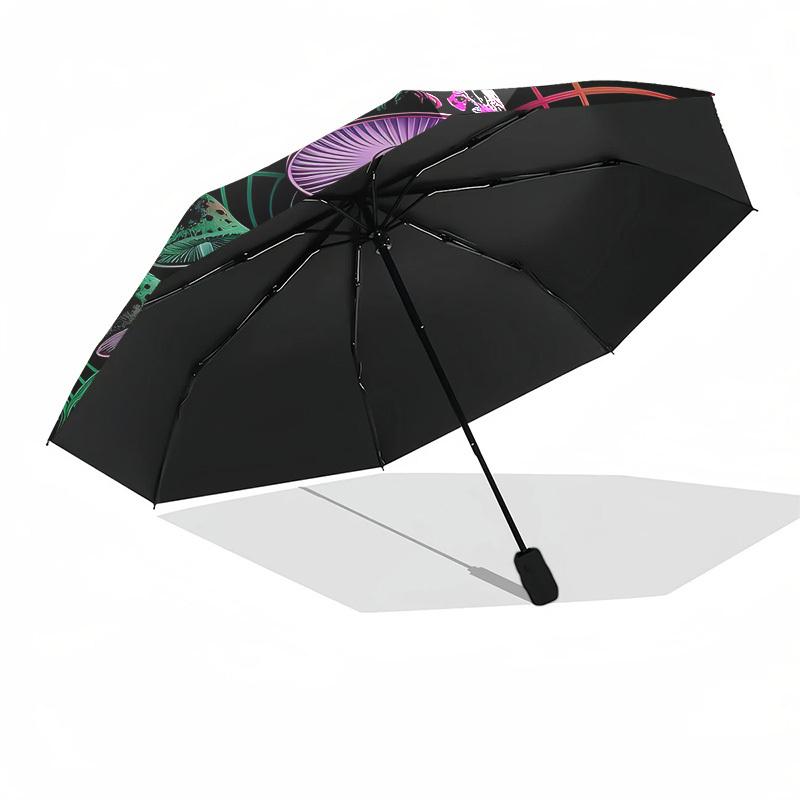 1pc Mushroom Mandala Automatic Open/Close Umbrella, Halloween & Gifts - Ideal for Daily, Formal, Party Use, Durable Canopy Yy251011001