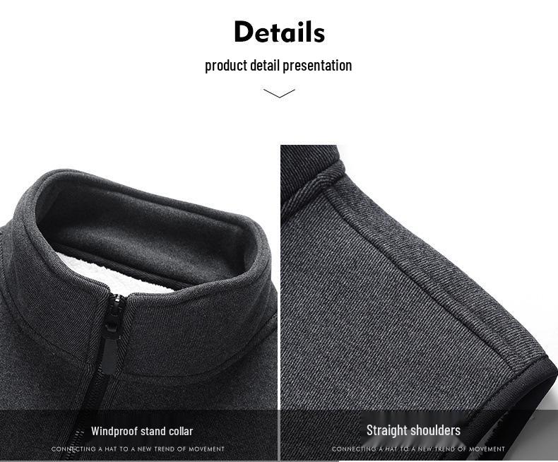 Men's Lambswool Fleece Vest: Warm, Versatile, Sleeveless Outerwear for Autumn and Winter