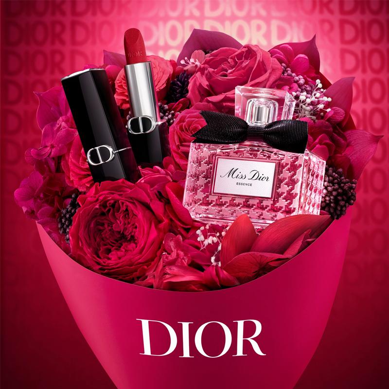 DIOR Perfume Two-piece set: Fragrance Essence 35ml + #390 Amber Black Tea Lipstick 2.2g