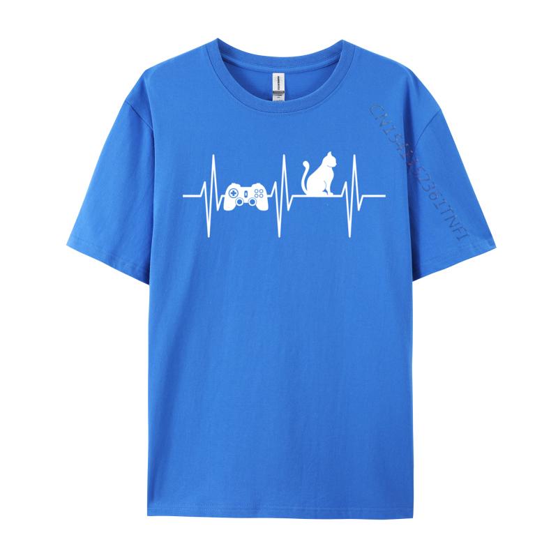 Gamer Ca Gaming Cat Lover Heartbeat Video Gaming Funny Halloween Unisexs T Shirt Classic Tees Funky Tops Tees Free Shipping